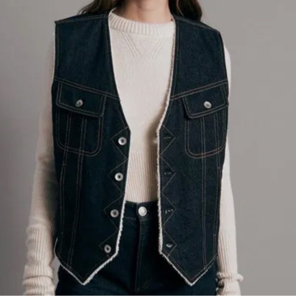 Rag & Bone vest RINSE DENIM WAIST COAT